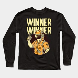 Winner Winner Armed Character Gaming Design Long Sleeve T-Shirt